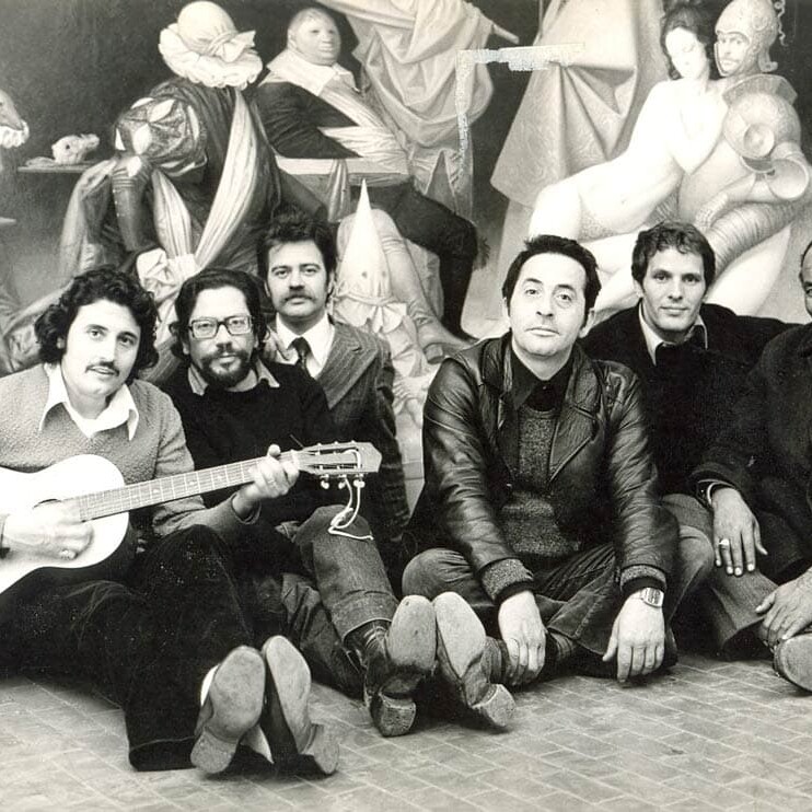 Da sinistra: Peppe Militello, Carlo Quattrucci, Riccardo Tommasi Ferroni, Giovanni Checchi, Giuliano Gemma, Salem Wadawi